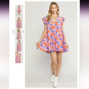 Entro Vibrant Floral Mini Dress